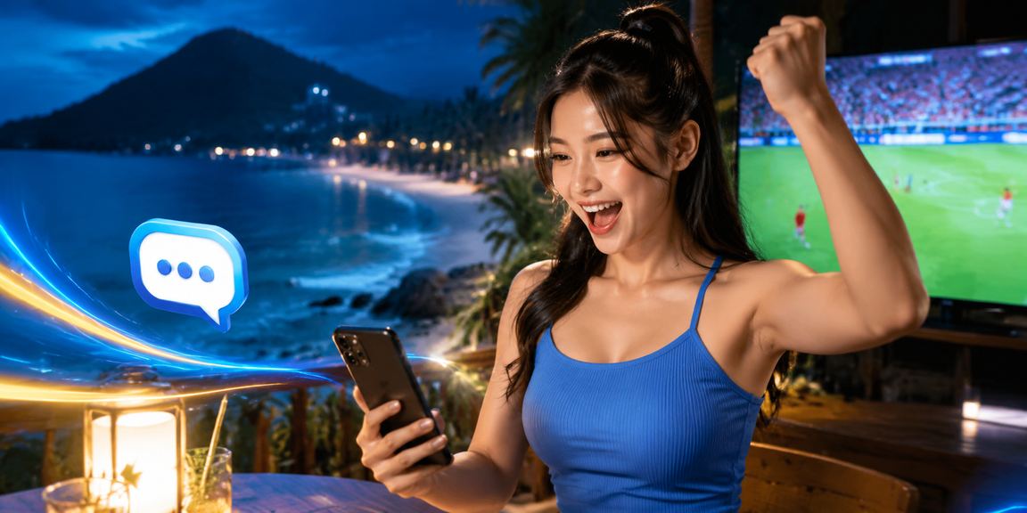 Người chơi theo dõi kèo cá cược thể thao trên bãi biển Côn Đảo buổi chiều