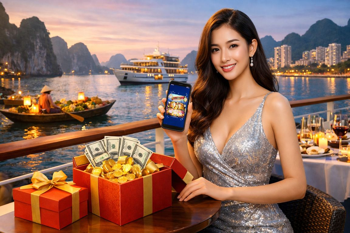 Người dùng trải nghiệm nền tảng casino trực tuyến sp3 trên điện thoại tại vịnh Hạ Long